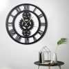 Elegant Black Metal Wall Clock, 70 cm | Silent Mechanism, 100% Metal, Easy Wall Hang
