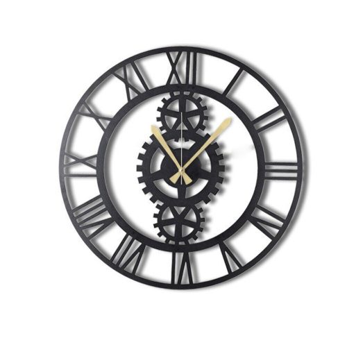 Elegant Black Metal Wall Clock, 70 cm | Silent Mechanism, 100% Metal, Easy Wall Hang