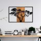 Decorative Wooden Wall Accessory, Walnut & Black, 90x58 cm