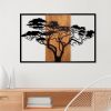 Decorative Wooden Wall Accessory, Walnut & Black, 90x58 cm