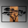 Decorative Wooden Wall Accessory, Walnut & Black, 90x58 cm