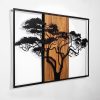 Decorative Wooden Wall Accessory, Walnut & Black, 90x58 cm