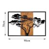 Decorative Wooden Wall Accessory, Walnut & Black, 90x58 cm