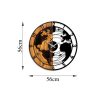 Elegant Wooden Wall Clock, 56 cm, Walnut & Black | Silent Mechanism, 100% Wood, Unique Texture