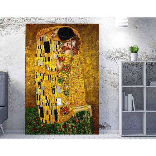 Gustav Klimt The Kiss Canvas Art, 70 x 100 cm, Wooden Frame