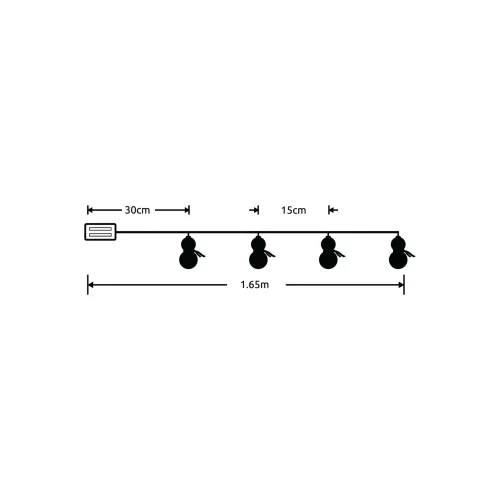 Modee Christmas LED String Light Plastic Battery C1015 (10LED/1.35m/15cm) warm