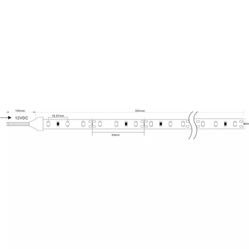 Modee LED Strip DC12V 4.8W/m 60LED/m 8mm IP20 2700K (540 lumen/m) B5