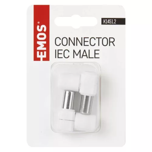 EMOS IEC connector slanted 2pcs/blister