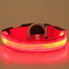 LED dog collar, adjustable, battery-operated, waterproof, 40cm, L, red