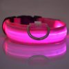 LED dog collar, adjustable, battery-operated, waterproof, 40cm, L, pink