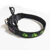 LED dog collar, adjustable, USB, rechargeable, waterproof, 70cm, L, with paws, red