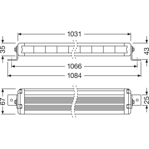OSRAM Lightbar VX1000-CB SM,   Additional high beam application, 12/24 V, 6000 K