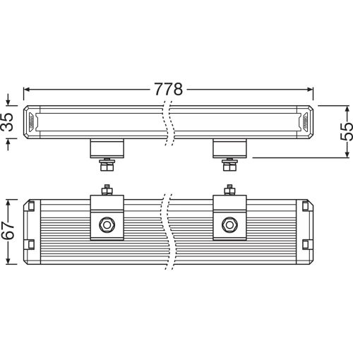 OSRAM Lightbar VX750-CB SR SM,   Driving Light - Additional high beam application - central single mount, 6000 K