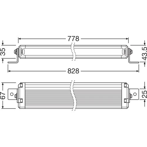 OSRAM Lightbar VX750-CB SR SM,   Driving Light - Additional high beam application - central single mount, 6000 K