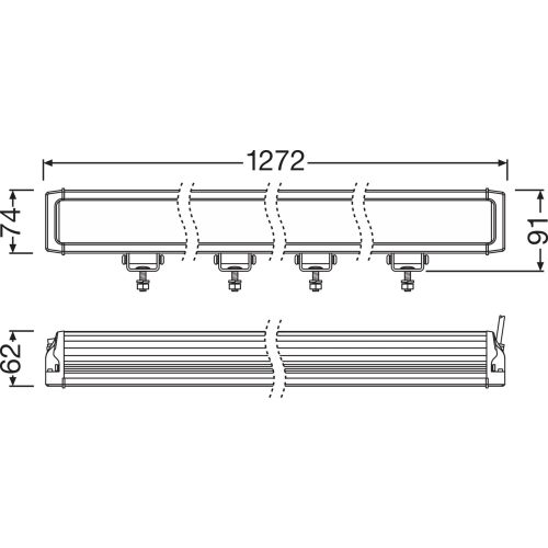 OSRAM Lightbar VX1250-CB DR SM,   Driving Light - Additional high beam application - central single mount, 6000 K