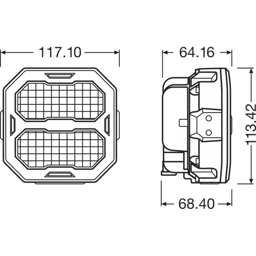 OSRAM Cube PX 3500 WIDE,   Working light application, 12/24 V, 6000 K