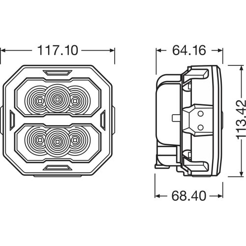 OSRAM Cube PX 3500 SPOT,   Working light application, 12/24 V, 6000 K