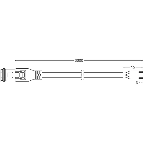 OSRAM Connection Cable 300 DT AX,   Working & Driving Light Application, 12/24 V
