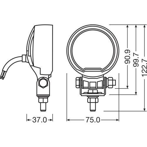 OSRAM Round WL VX80-WD,   Working light application, 12/24 V, 6000 K