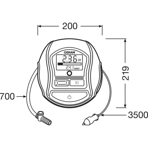 OSRAM TYRE inflate, 1000 Tyre inflator, OTI1000, 11.1 V