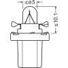 OSRAM ORIGINAL - PLASTIC MF BASE, - Auxiliary lamp, 2721MFX, 12.0 V