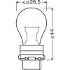 OSRAM S8 WEDGE BASE, PY27/7W Auxiliary lamp, 3757AK, 12.8 V