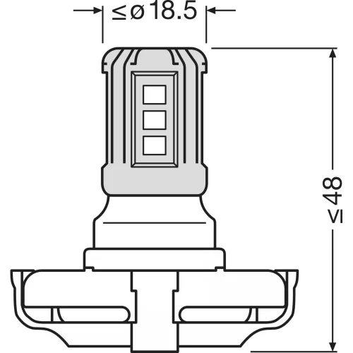 OSRAM LEDriving SL, Off-road ≙ PS19W Mainly used for daytime running light applications, 5201DWP, 12.0 V, 6000 K