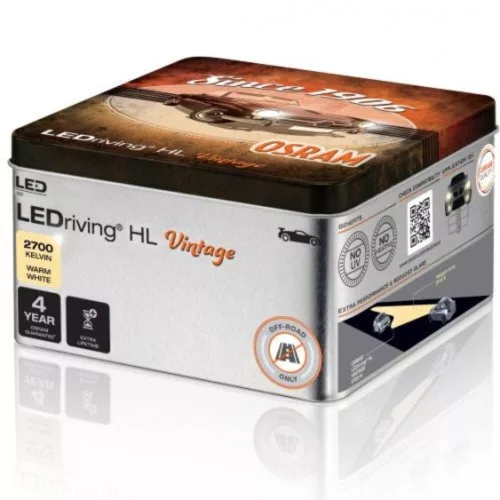 LED lamp, bulb, car bulb, headlight, 2-pack, H1, 13 Watt, warm white, Plug&Play, OSRAM LEDriving, HL Vintage, OLDTIMER
