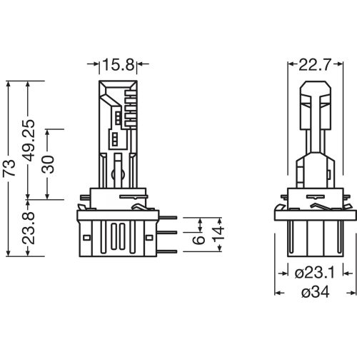 OSRAM LEDriving HL EASY, Off-road ≙ H15 Mainly used for Low Beam, High Beam, Daytime running light, position lighting applications, 12.0 V, 6500 K