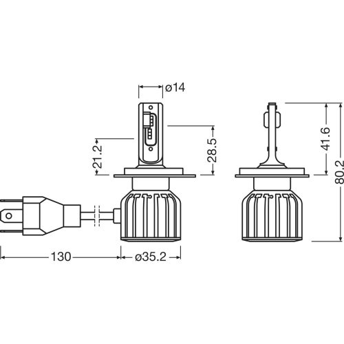 OSRAM LEDriving HL BRIGHT, Off-road ≙ H4/H19 Mainly used for Low Beam, High Beam and Fog light applications, 64193DWBRT-2HFB, 12.0 V, 6000 K