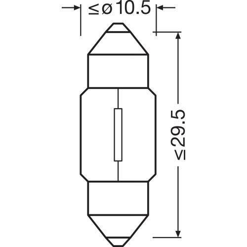 OSRAM ORIGINAL FESTOON, - Auxiliary lamp, 6438, 12.0 V