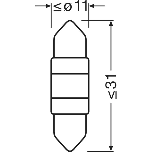 OSRAM LEDriving SL, Off-road ≙ C5W Mainly used for number plate/ interior applications, 6438DWP-01B, 12.0 V, 6000 K