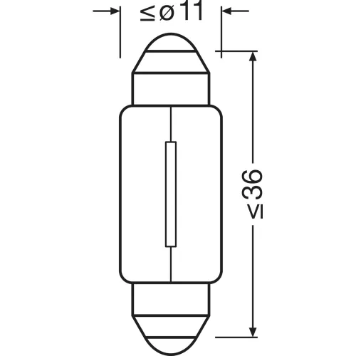 OSRAM ORIGINAL FESTOON, - Auxiliary lamp, 6461, 12.0 V