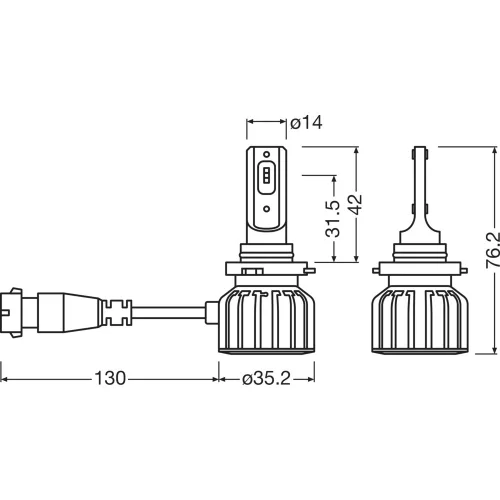 OSRAM LEDriving HL BRIGHT, Off-road ≙ HB3/H10/HIR1 Mainly used for Low Beam, High Beam and Fog light applications, 9005DWBRT-2HFB, 12.0 V, 6000 K
