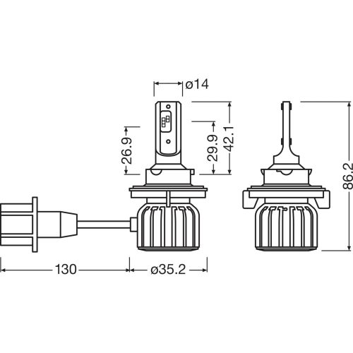 OSRAM LEDriving HL BRIGHT, Off-road ≙ H13 Mainly used for Low Beam, High Beam and Fog light applications, 64178DWBRT-2HFB, 12.0 V, 6000 K