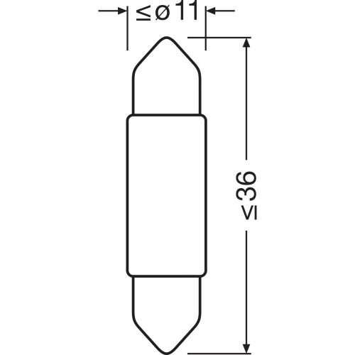 NEOLUX , Off-road Mainly used for number plate/ interior applications, NF6436CW-02B, 12.0 V, 6000 K