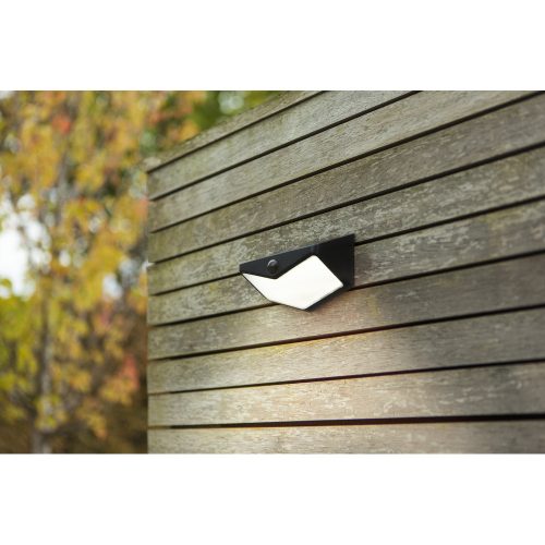 WINGS SOLAR LED WALL 1 LIGHT PIR BLACK
