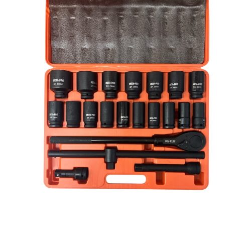 META-PRO - large size machine socket set 21 pieces 21-50mm 3/4"