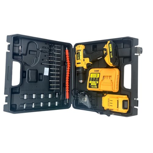 ÜBERTOOL - electric drill set 21 W with two batteries black yellow color