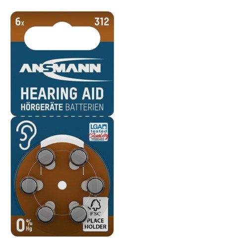 Ansmann hearing aid battery 312 Zinc Air