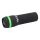1W LED flashlight with zoom function rubberized surface colorful ring wrist strap powered by 3 Micro AAA alkaline batteries