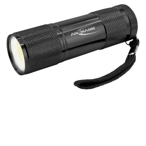 Ansmann aluminum flashlight with COB LED and alkaline batteries