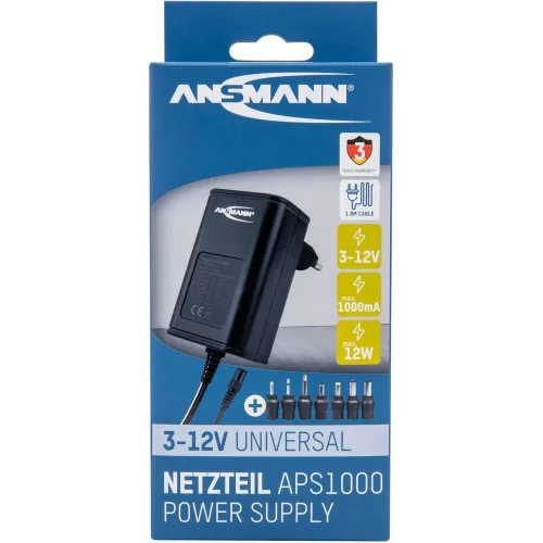 Universal power supply APS 1000 12W 3-12V 1A