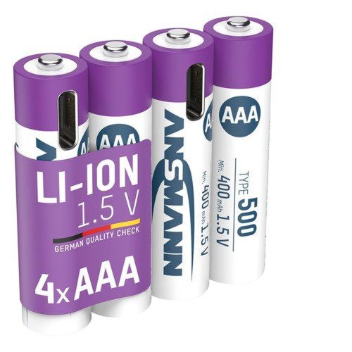 ANSMANN lithium rechargeable AAA battery 500mAh USB-C