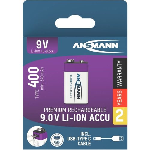ANSMANN 9V lithium-ion battery 400mAh