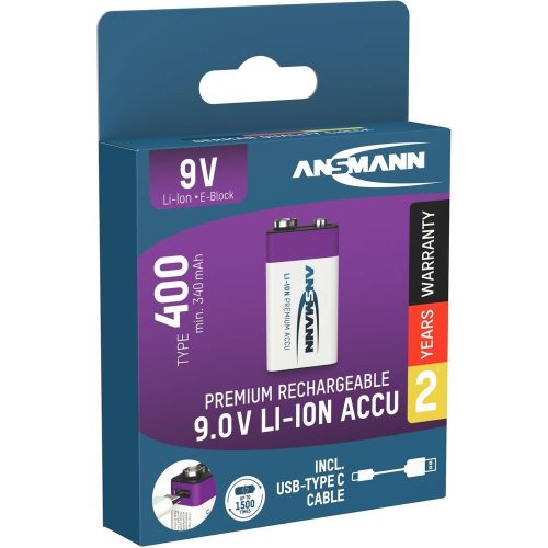 ANSMANN 9V lithium-ion battery 400mAh