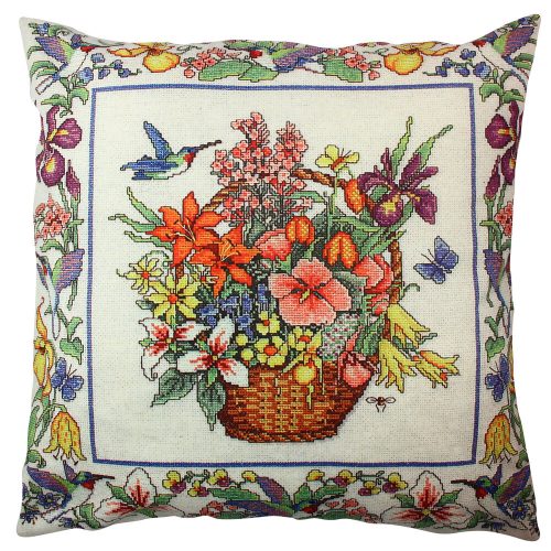 Soft & Stylish Cushion (43 x 43 cm), 50% Cotton/50% Polyester, Washable & Ironable, Concealed Zip, Silicone Filling | Perfect for Home Decor & Comfort
