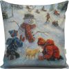 Soft & Stylish Cushion (43 x 43 cm), 50% Cotton/50% Polyester, Washable & Ironable, Concealed Zip, Silicone Filling | Perfect for Home Decor & Comfort