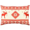 Soft & Stylish Cushion (33 x 48 cm), 50% Cotton/50% Polyester, Washable & Ironable, Concealed Zip, Silicone Filling | Perfect for Home Decor & Comfort