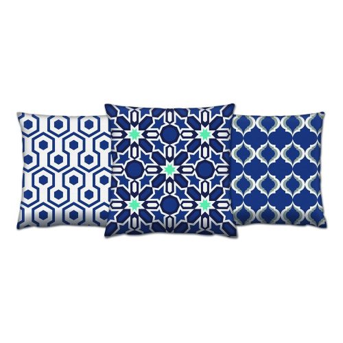 Soft & Stylish Cushion Set (3 Pieces), 43 x 43 cm | 50% Cotton & 50% Polyester, Washable & Ironable, Concealed Zip, Silicone Filling | Perfect for Home Decor